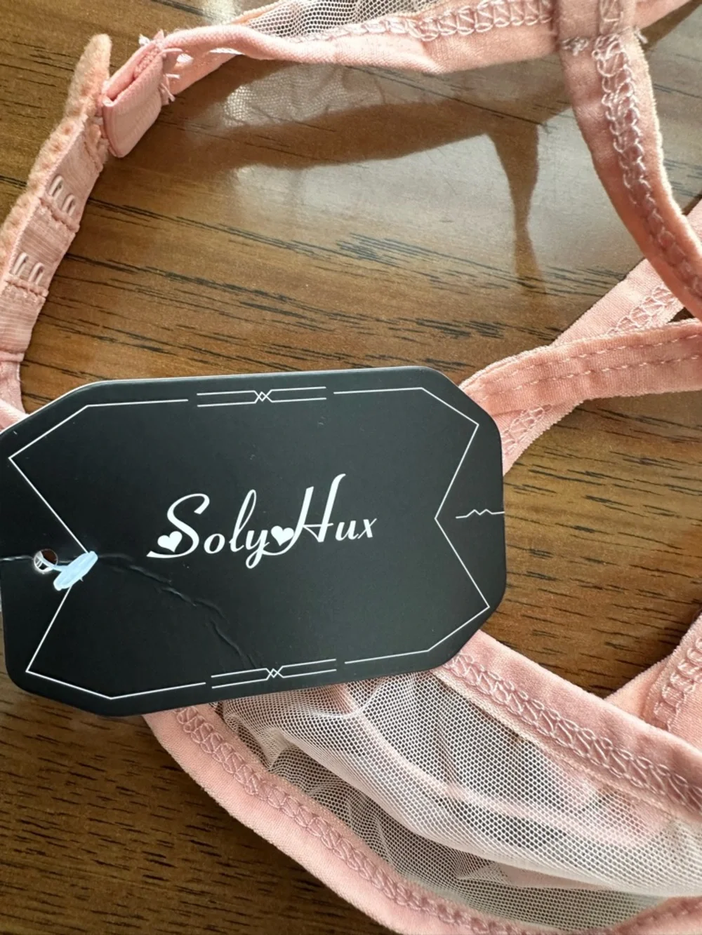NWT Soly Hux Sheer Mesh Bralette - Pastel Pink - Size S